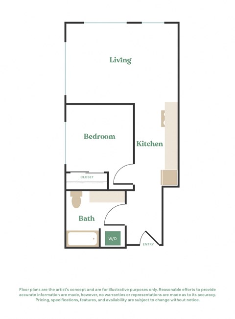 a floor plan of a unit with a bedroom and a bathroom